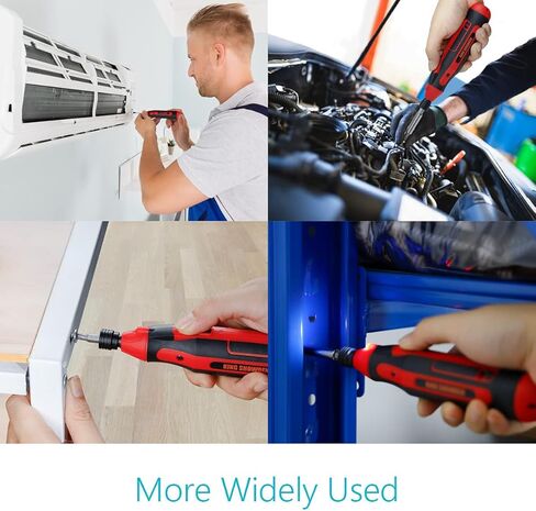 مفك كهربائي 4 فولت قابل لإعادة الشحن من دون أسلاك طقم مفكات عزم دوران قابل للتعديل مع 42 قطعة من رؤوس المثقب، ضوء عمل ليد، صندوق حمل in Kuwait