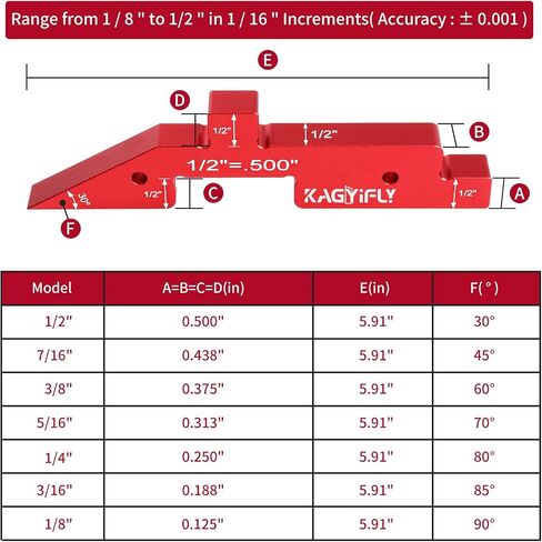 KAGYIFLY Router Table Setup Bars, 7pcs Aluminum Precision Setup Blocks Height Gauge Set for Router Table Saw Accessories and Angle Woodworking Set Up(Each Block has Different Thickness) in Saudi Arabia