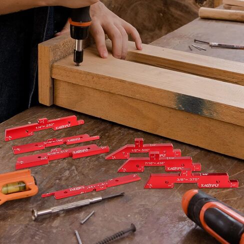 KAGYIFLY Router Table Setup Bars, 7pcs Aluminum Precision Setup Blocks Height Gauge Set for Router Table Saw Accessories and Angle Woodworking Set Up(Each Block has Different Thickness) in Saudi Arabia