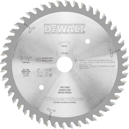 DEWALT Tracksaw Blade, Ultra Fine Finishing, 48-Tooth, 6-1/2-Inch (DW5258), Silver in Saudi Arabia