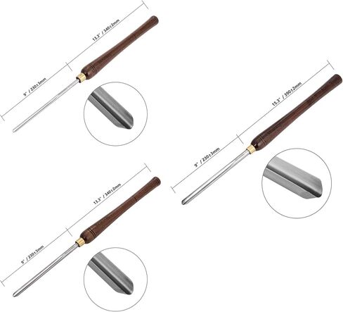 IMOTECHOM 3/8 بوصة HSS وعاء مخرطة إزميل أدوات تحول الخشب مع صندوق بلاستيكي مستدير وحقيبة للتعليق in Kuwait