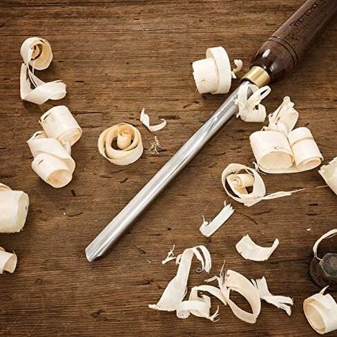1/2" HSS Bowl Gouge Wood Turning Lathe Tools for Woodworking | Pre-sharpened 9" high speed steel blade with 15.3" teak handle. Includes round clear box and hanging bag for easy storage in Kuwait