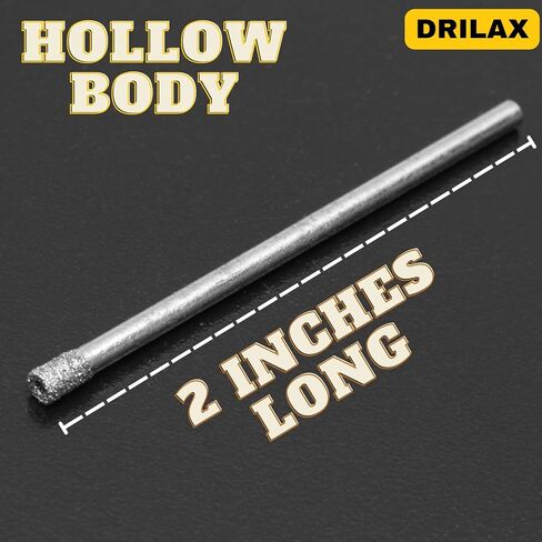 10 Pcs 1/8 inch Diamond Drill Bit Hollow Core Diamond Coated Glass Drilling 3mm Cylindrical Burr Kit Jewelry Beach Sea Glass Shells Gemstones Lapidary 3mm Compatible with Dremel (1/8") in Saudi Arabia