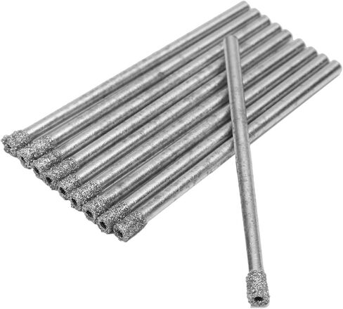 10 Pcs 1/8 inch Diamond Drill Bit Hollow Core Diamond Coated Glass Drilling 3mm Cylindrical Burr Kit Jewelry Beach Sea Glass Shells Gemstones Lapidary 3mm Compatible with Dremel (1/8") in Saudi Arabia
