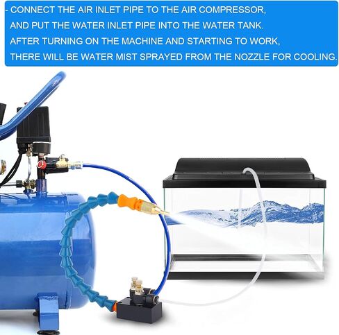 ERGAOBOY Mist Coolant Lubrication Spray System with Tubing,Fit For Air Pipe CNC Lathe Milling Drill & Metal Cutting Engraving Cooling Sprayer Machine in Kuwait