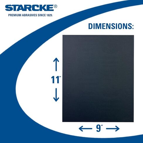 حزمة Starcke Premium 25ct للمقاولات (220Grit، 320Grit، 400Grit) أوراق صنفرة من كربيد السيليكون المقاومة للماء مقاس 9 × 11 بوصة وزن - رطبة وجافة للحجر والمعادن والجسم التلقائي والطلاء والبرايمر والبحرية in Kuwait