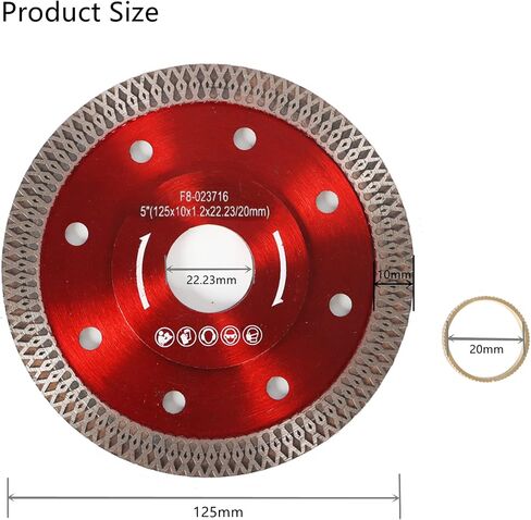 waltyotur 5 Cutting Disc Wheels Diamond Saw Blade Super Thin Dry Wet Diamond Porcelain Saw Ceramic Blades for Cutting Tile Porcelain Granite Marbles in Saudi Arabia