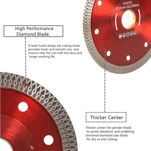waltyotur 5 Cutting Disc Wheels Diamond Saw Blade Super Thin Dry Wet Diamond Porcelain Saw Ceramic Blades for Cutting Tile Porcelain Granite Marbles in Saudi Arabia
