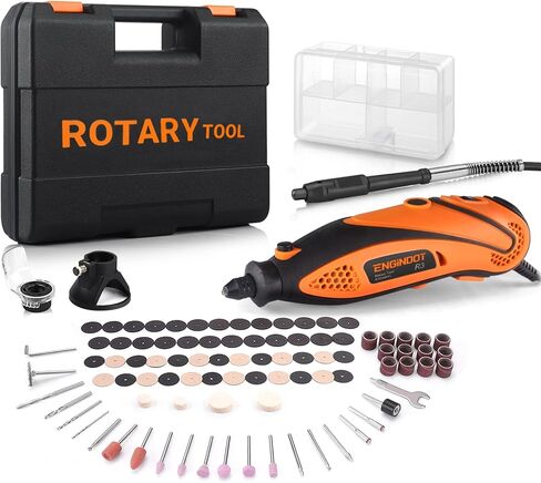 مجموعة أدوات دوارة إنجيندوت مع عمود مرن تشاك بدون مفتاح، 6 سرعات متغيرة 10000-32000 دورة في الدقيقة حقيبة حمل للقطع والنقش والحفر والصنفرة والتلميع والحرف اليدوية اليدوية - أحمر in Kuwait
