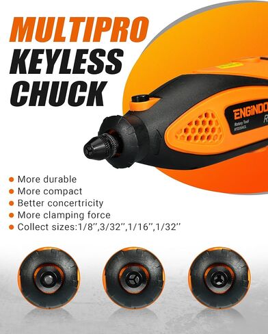 مجموعة أدوات دوارة إنجيندوت مع عمود مرن تشاك بدون مفتاح، 6 سرعات متغيرة 10000-32000 دورة في الدقيقة حقيبة حمل للقطع والنقش والحفر والصنفرة والتلميع والحرف اليدوية اليدوية - أحمر in Kuwait