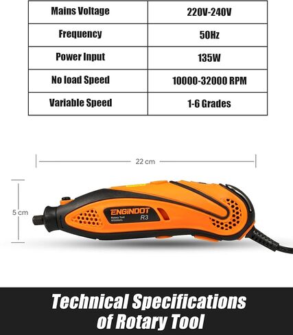 مجموعة أدوات دوارة إنجيندوت مع عمود مرن تشاك بدون مفتاح، 6 سرعات متغيرة 10000-32000 دورة في الدقيقة حقيبة حمل للقطع والنقش والحفر والصنفرة والتلميع والحرف اليدوية اليدوية - أحمر in Kuwait
