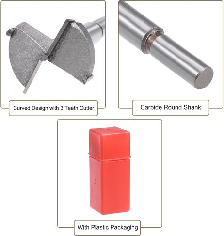 uxcell Forstner Wood Boring Drill Bits Set 17mm Dia. & 18mm Dia. Hole Saw Carbide Tip Cutting for Hinge Plywood MDF CNC Tool in Saudi Arabia