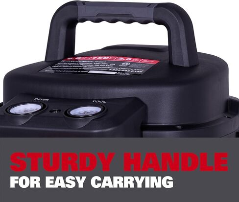 ECOMAX 6 Gallon Pancake Air Compressor, Max 150 PSI Pressure, 2.6 CFM @90 Psi, 1.0 HP Portable Oil Free Long Life Electric Air Compressor for Home and Jobsite, Red Model: 0210673 in Kuwait