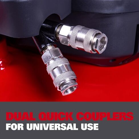 ECOMAX 6 Gallon Pancake Air Compressor, Max 150 PSI Pressure, 2.6 CFM @90 Psi, 1.0 HP Portable Oil Free Long Life Electric Air Compressor for Home and Jobsite, Red Model: 0210673 in Kuwait