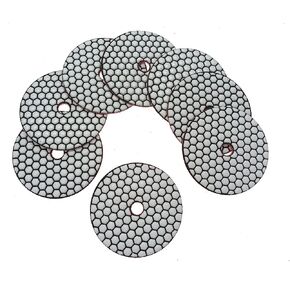 ComeFloor Dry Diamond Polishing Pads for Granite Marble Stone 4 Inch Set 7 Pieces Grinding Pads Plus a Rubber Backer Pads in Kuwait