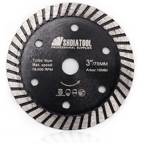 SHDIATOOL 3PCS 3-Inch Tile Diamond Saw Blade for Porcelain Ceramic 10mm | Dry Cutting Disc | Porcelain & Glazed Tile | Ultra-Thin Turbo Rim | Fits 3/8Inch Angle Grinders | Hot Pressed in Saudi Arabia