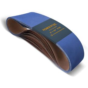 POWERTEC 464801Z 6 x 48-Inch Metal Grinding Zirconia Sanding Belts, Assorted 3 Each of 36/100/ 120 Grits, 9 PK in Kuwait