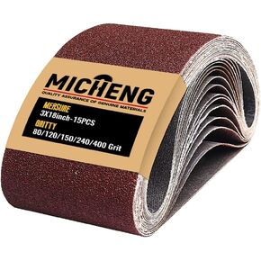 6 x 48 Inch Aluminum Oxide Sanding Belt, 15PCs Sanding Belt Set, 3 of Each 80120150240400 Assorted Grit, Abrasive Belts for Belt Sanders in Saudi Arabia