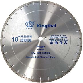 Kingthai 18 بوصة شفرات منشار ماسية متعددة الأغراض للإسفلت الخرساني والجرانيت مع 1 بوصة للخرسانة المسلحة (18 بوصة)