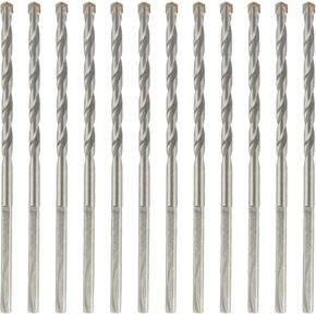 HLOFIZI 1/8" x 3" Masonry Drill Bits 12 Pack, 1/8 inch Concrete Drill Bits Hammer Drill Bits for Cement, Brick, Stone, Block, Stucco Wall, 3-Flat Shank in Saudi Arabia