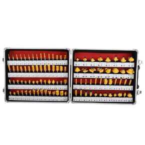 KUNTEC 100 Piece 1/4" Shank Router Bit Set Tungsten Carbide Tips Woodworking Kit in Kuwait