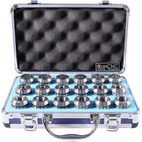 Accusize Industrial Tools 3 mm to 20 mm by 1 mm Er-32 Collet Set, 18 Pcs/Set in Fitted Strong Aluminium Box, 3350-0585 in Kuwait