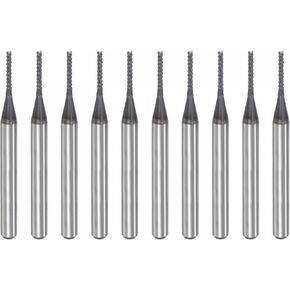 uxcell End Mill CNC Router Bits, 3.175mm x 12mm 1/8" Shank Diamond Film Coated Carbide Engraving Bit Milling Cutter Right Hand for PCB Plastic Fiber Wood 10pcs in Kuwait