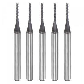 uxcell End Mill CNC Router Bits, 1.1mm x 6mm 1/8" Shank Diamond Film Coated Carbide Engraving Bit Milling Cutter Right Hand for PCB Plastic Fiber Wood 5pcs
