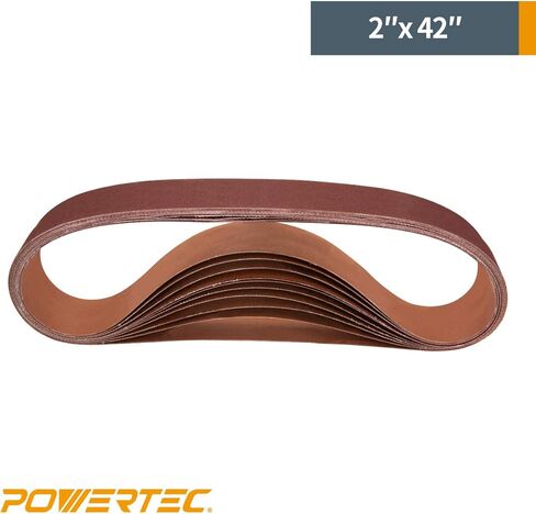 أحزمة صنفرة POWERTEC 110620 مقاس 4 × 36 بوصة | حزام صنفرة بحزام من أكسيد الألومنيوم بحبيبات 40 | ورق صنفرة لآلة صنفرة الحزام والأقراص - 10 عبوات in Kuwait