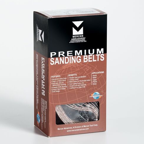 Mercer Industries 107100-3" x 24" Aluminum Oxide Sanding Belts, 100 Grit (10 Pack) in Kuwait
