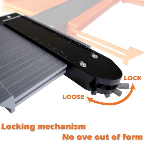 6 قطع من ناسخة قياس الكونتور مع قفل ملف التعريف الناسخ ومسطرة متعددة الزوايا لقياس دقيق لعلامات الخشب قياس 5 انش و10 انش (مجموعة قياس الكونتور) in Kuwait