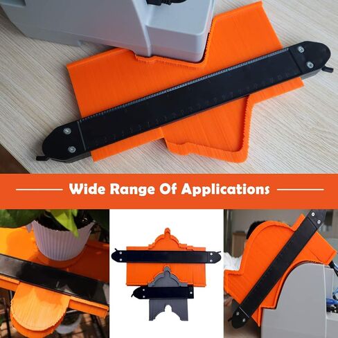 6 قطع من ناسخة قياس الكونتور مع قفل ملف التعريف الناسخ ومسطرة متعددة الزوايا لقياس دقيق لعلامات الخشب قياس 5 انش و10 انش (مجموعة قياس الكونتور) in Kuwait