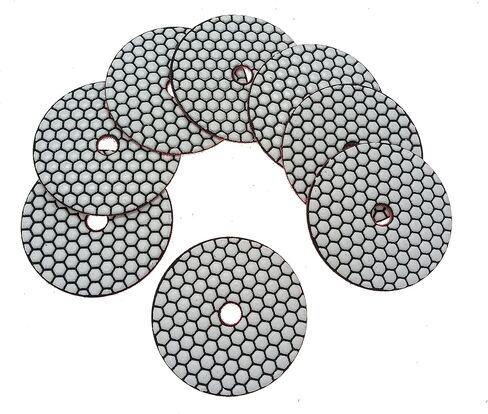 ComeFloor Dry Diamond Polishing Pads for Granite Marble Stone 4 Inch Set 7 Pieces Grinding Pads Plus a Rubber Backer Pads in Kuwait