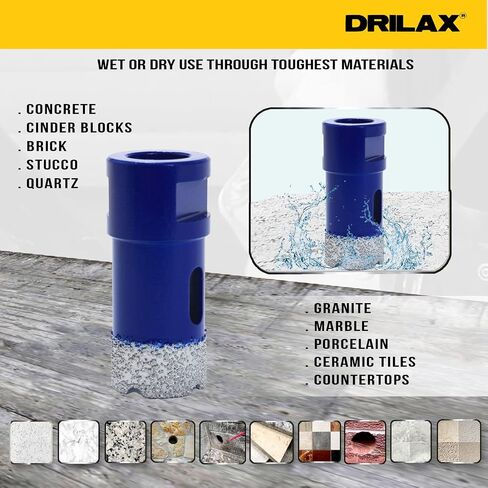 1 inch Diamond Hole Saw Heavy Duty Masonry Drill Bit for Concrete, Granite, Quartz, Porcelain, Ceramic, Tile, Brick, Cinder Blocks 5/8"-11 Thread Connection for Angle Grinders in Saudi Arabia