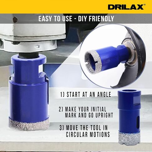 1 inch Diamond Hole Saw Heavy Duty Masonry Drill Bit for Concrete, Granite, Quartz, Porcelain, Ceramic, Tile, Brick, Cinder Blocks 5/8"-11 Thread Connection for Angle Grinders in Saudi Arabia