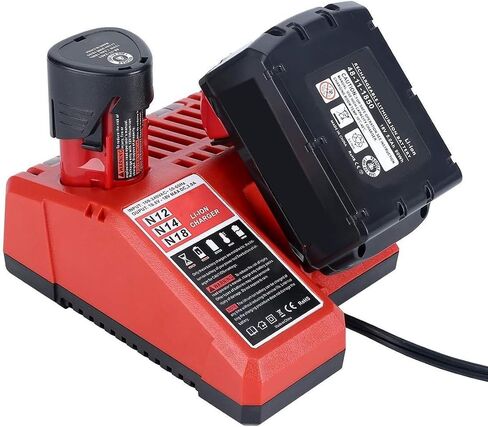 M18 & M12 Rapid Charger Replacement for Milwaukee 48-59-1812 12V&18V XC Lithium Ion Battery 48-11-1850 48-11-1840 48-11-1815 48-11-1828 in Saudi Arabia