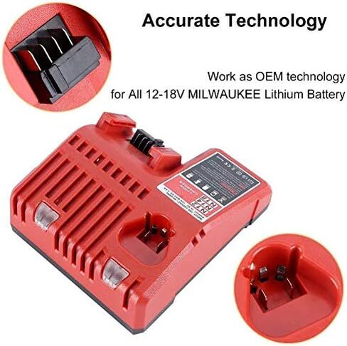 M18 & M12 Rapid Charger Replacement for Milwaukee 48-59-1812 12V&18V XC Lithium Ion Battery 48-11-1850 48-11-1840 48-11-1815 48-11-1828 in Saudi Arabia