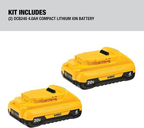 DEWALT 20V MAX* Batteries, Compact, 4.0-Ah, 2-Pack (DCB240-2) in Saudi Arabia