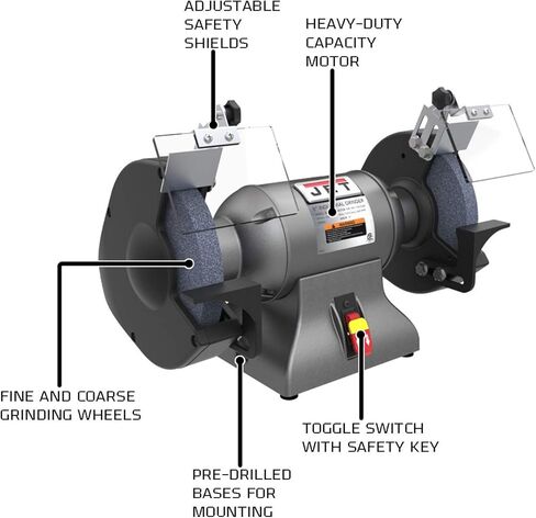 JET IBG-8، مطحنة مقاعد صناعية 8 بوصة، 1 حصان، 1Ph 115V (578008) in Saudi Arabia