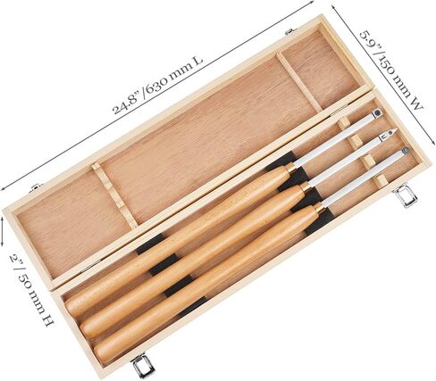 Woodturning Carbide Lathe Tools, 17" Full Size Wood Turning Tool Set of 3 Rougher Detailer Finisher, Includes Replacement Cutter Inserts in Kuwait