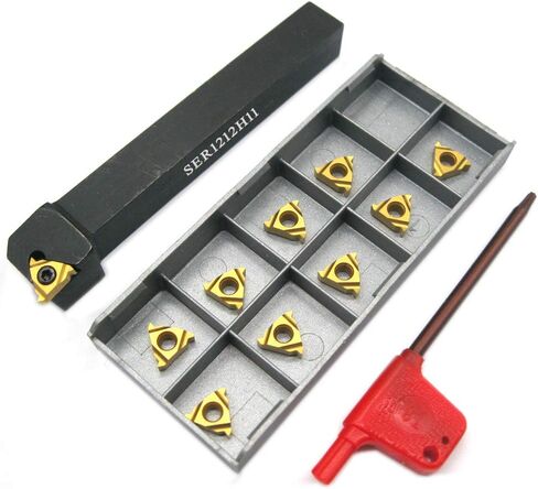 1/2" Lathe Threading Tool SER1212H11 with 10pcs 11ER AG60 Threading Inserts for External Threading Holder CNC Turning Tool in Saudi Arabia
