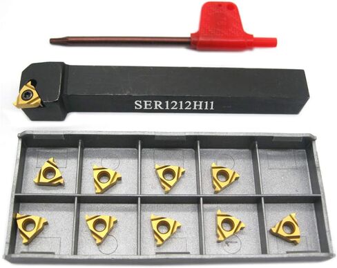 1/2" Lathe Threading Tool SER1212H11 with 10pcs 11ER AG60 Threading Inserts for External Threading Holder CNC Turning Tool in Saudi Arabia