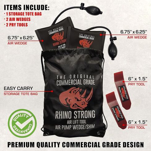 The Original Rhino Strong Commercial Grade Air Wedge Bag 2.0 Pump Professional Leveling Kit & Alignment Tool Shim Bag in the Popular Medium Size (2 Pack). in Saudi Arabia