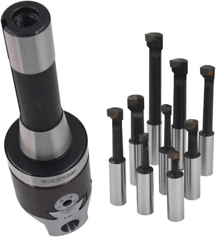 2 Inch Boring Head R8 Shank 9pcs 1/2 Inch Carbide Boring Bar Set milling Machine Boring Head Set in Saudi Arabia