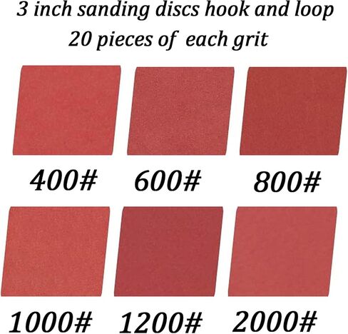 320PCS 3 Inch Sanding Discs, MAPRIAL Headlight Restoration Kit 40-2000 Grit Assortment Hook and Loop Sandpaper with 1/8"Shank Backer Plate, Sanding Pad for Drill Tools Attachment, Woodworking, Metal in Saudi Arabia