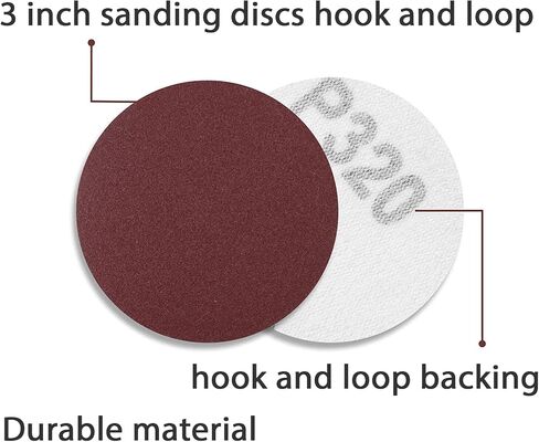 320PCS 3 Inch Sanding Discs, MAPRIAL Headlight Restoration Kit 40-2000 Grit Assortment Hook and Loop Sandpaper with 1/8"Shank Backer Plate, Sanding Pad for Drill Tools Attachment, Woodworking, Metal in Saudi Arabia