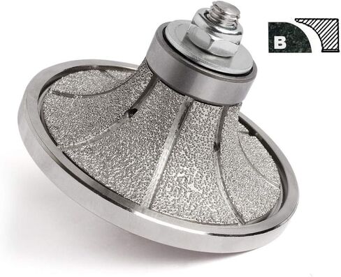 Z-LION B10 3/8" Diamond Hand Profile Wheel Router Bit Half Profiler Wheel for Granite Concrete Marble Edge with 5/8"-11 Thread in Kuwait
