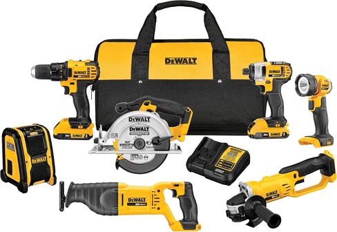 DEWALT 20V MAX Combo Kit, Compact 7-Tool with 111PC MASTER SET (DCK720D2 & DWA123AMQ4) in Saudi Arabia