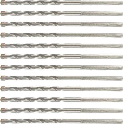 HLOFIZI 1/8" x 3" Masonry Drill Bits 12 Pack, 1/8 inch Concrete Drill Bits Hammer Drill Bits for Cement, Brick, Stone, Block, Stucco Wall, 3-Flat Shank in Saudi Arabia