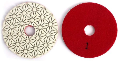 Z-LION 4" Inch Wet 3 Step Diamond Polishing Pad Abrasive Disc for Granit Marble Concrete Flexible Grinding in Kuwait